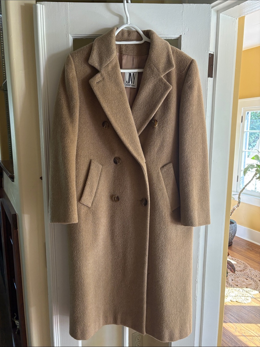 Jones New York Camel Double-Breasted Trench Coat
